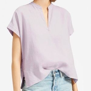 Everlane Linen Split-Neck top - Lavender